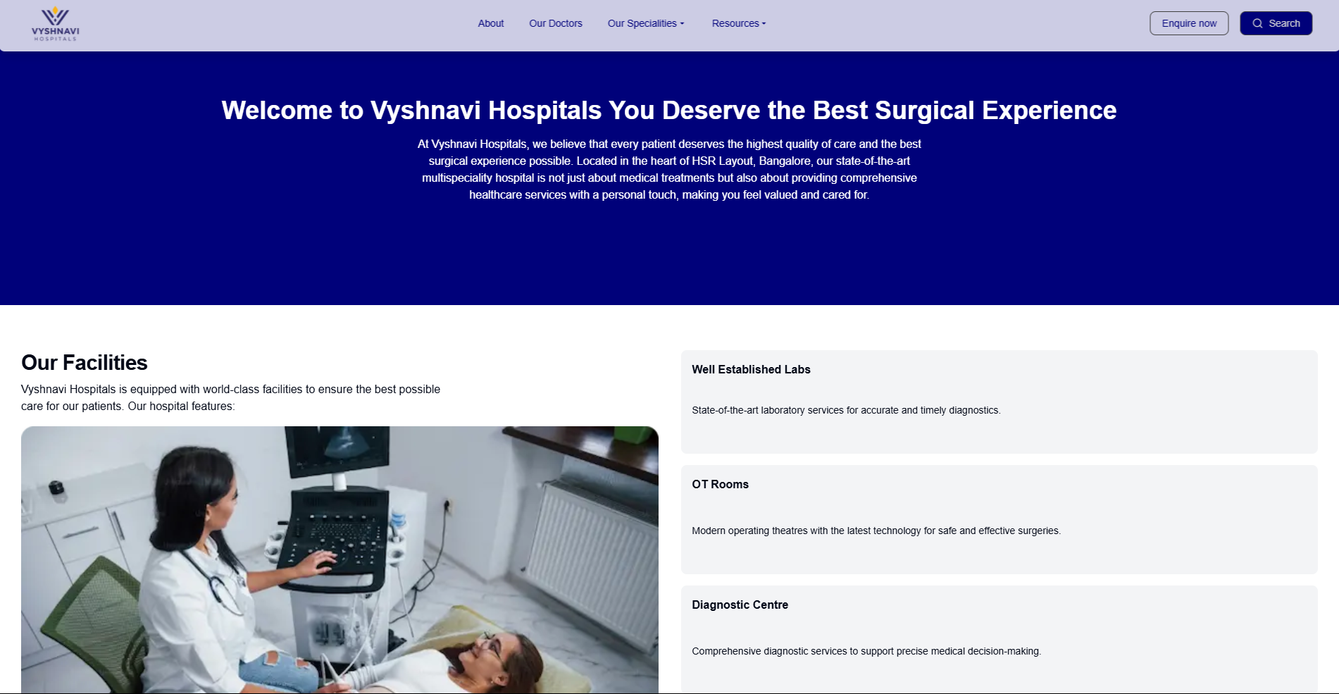 An image of the Vyshnavi Hospital project.